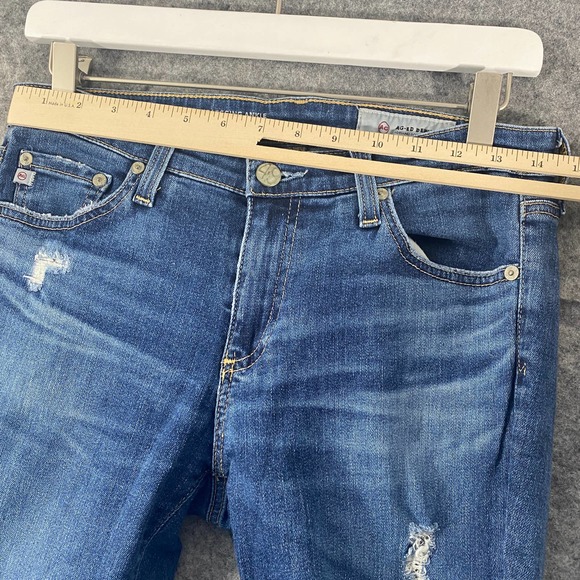 AG Adriano Goldschmied Jeans 28 Blue Distressed Legging Ankle Mid Rise - Picture 8 of 11